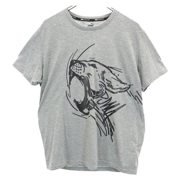 プーマ プリント 半袖 トレーニングウェア M 杢グレー PUMA シャツ メンズ