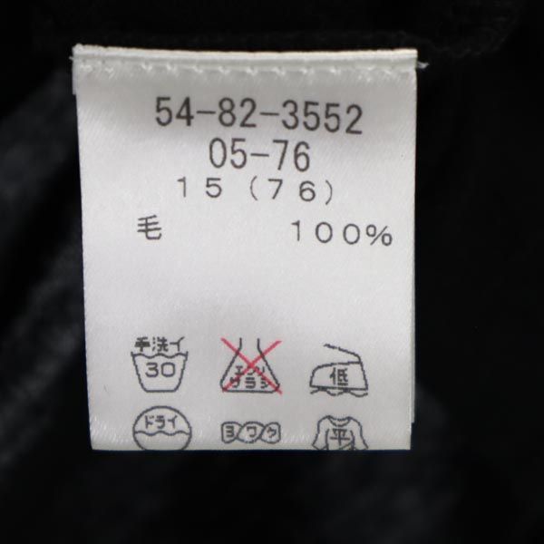 未使用 NEWYORKER ニューヨーカー ウール 長袖 セーター 15(76) 黒 ビッグサイズ ウォッシャブル ニット レディース