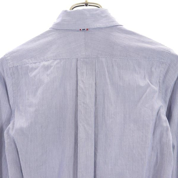 イネド ストライプ柄 長袖 丸襟 シャツ 7 ネイビー系 INED レディース