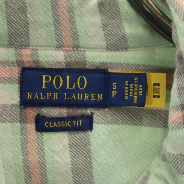 ポロラルフローレン チェック柄 長袖 シャツ SP グリーン系 POLO RALPH LAUREN メンズ