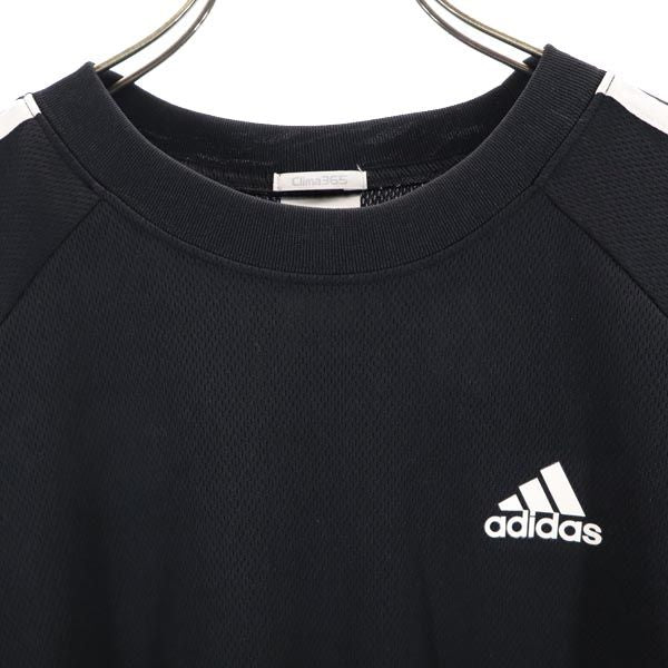 アディダス ロゴ トレーニング 半袖 ウェア M ブラック系 adidas 3ライン Tシャツ メンズ