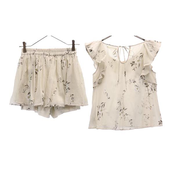 スナイデル 花柄 ノースリーブ スプリングフラワーコットン カットソー 上下 セットアップ F グレー系 SNIDEL スカート レディース