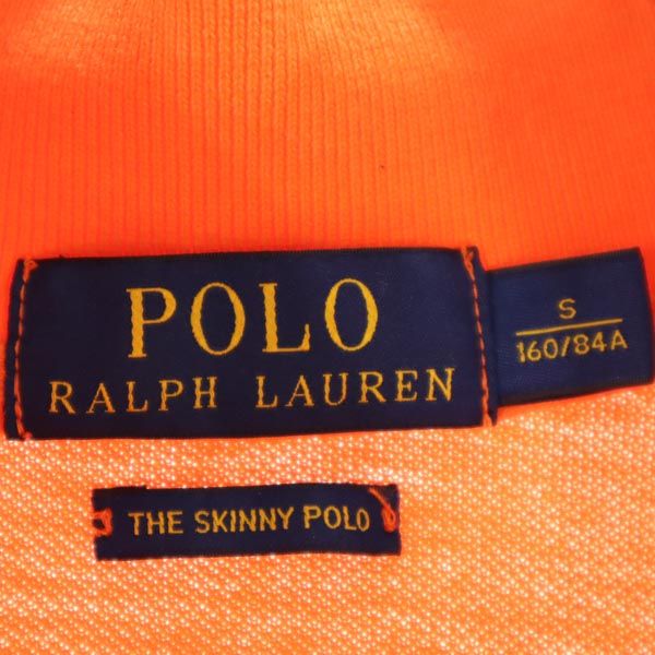 ポロラルフローレン ビックポニー 半袖 ポロシャツ S オレンジ POLO RALPH LAUREN 鹿の子 レディース