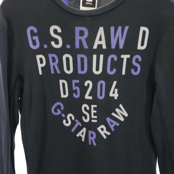 ジースターロウ 長袖 Tシャツ S ブラック系 G-STAR RAW ロンT メンズ