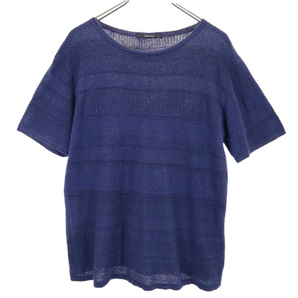 アメリカンラグシー リネンブレンド 半袖 サマー セーター 2 ネイビー系 AMERICAN RAG CIE ニット メンズ