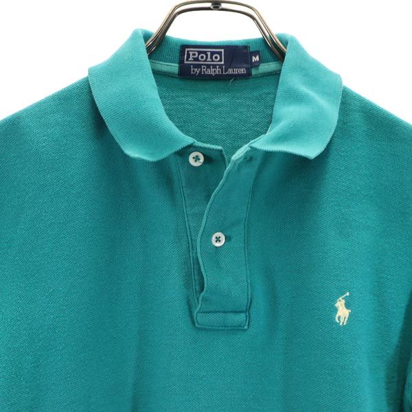 ポロバイラルフローレン 半袖 ポロシャツ M ターコイズ系 Polo by Ralph Lauren 鹿の子 メンズ