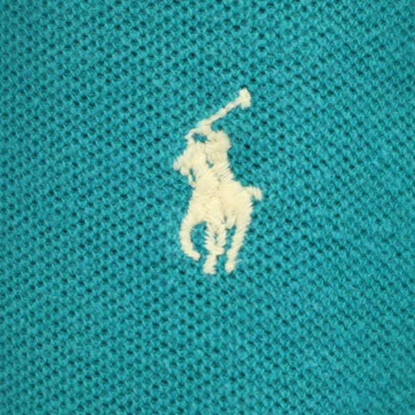 ポロバイラルフローレン 半袖 ポロシャツ M ターコイズ系 Polo by Ralph Lauren 鹿の子 メンズ