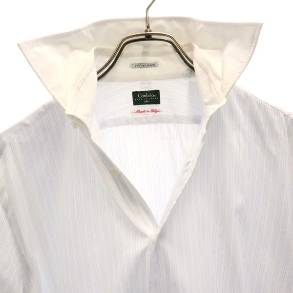 コンブリオ ストライプ柄 長袖 シャツ L ホワイト系 Conbrio ワイシャツ メンズ