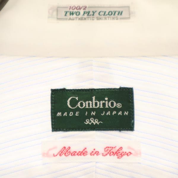 コンブリオ ストライプ柄 長袖 シャツ L ホワイト系 Conbrio ワイシャツ メンズ