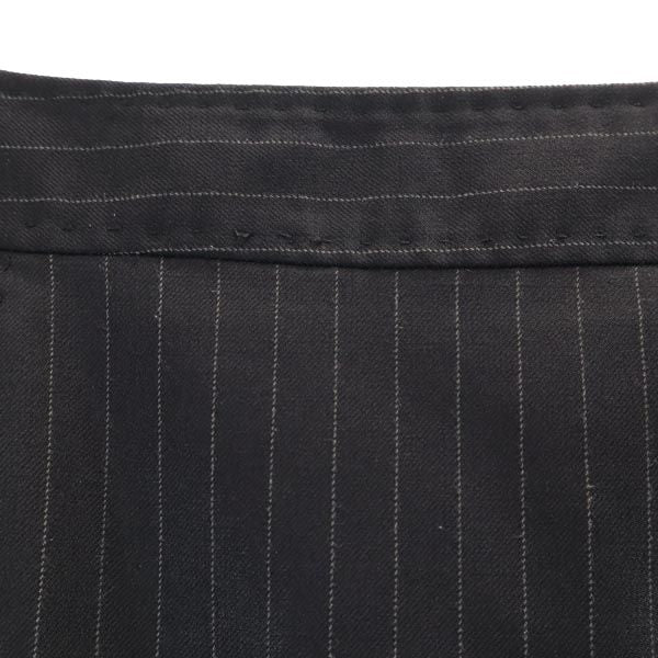 FACADE GREEN ファザードグリーン ストライプ柄 スカートスーツ 上下 セットアップ 36 黒 テーラードジャケット レディース