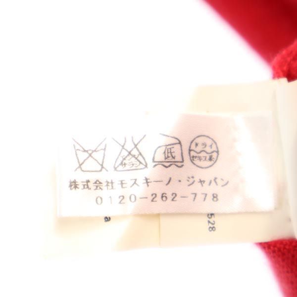 MOSCHINO モスキーノ ウール 7分袖 ニット カーディガン USA8 赤系 レディース