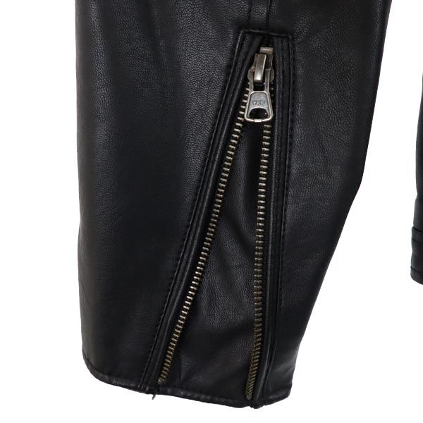 nano universe ナノユニバース フェイクレザー ジャケット S ブラック 薄中綿入 メンズ