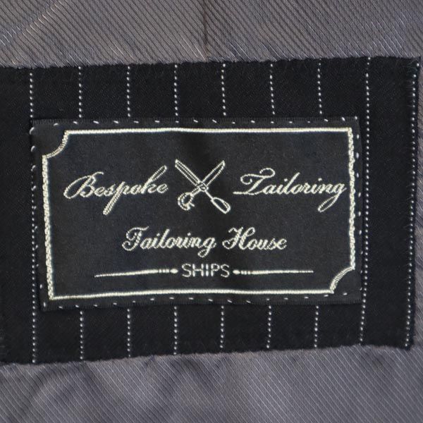 SHIPS シップス ストライプ柄 スーツ 上下 セットアップ ブラック メンズ