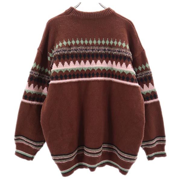 未使用 HOOK フック 長袖 コットン セーター L ブラウン系 ニット メンズ