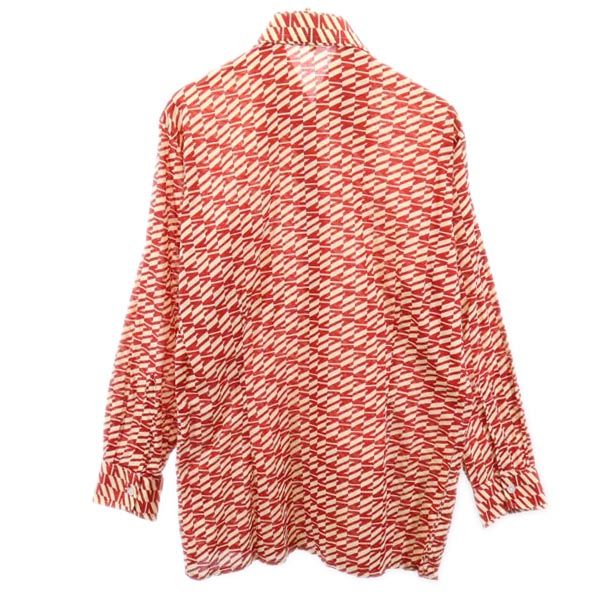 LANVIN ランバン 総柄 長袖 シャツ 4 レッド系 メンズ