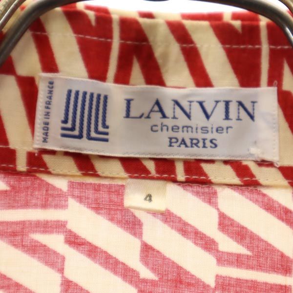 LANVIN ランバン 総柄 長袖 シャツ 4 レッド系 メンズ