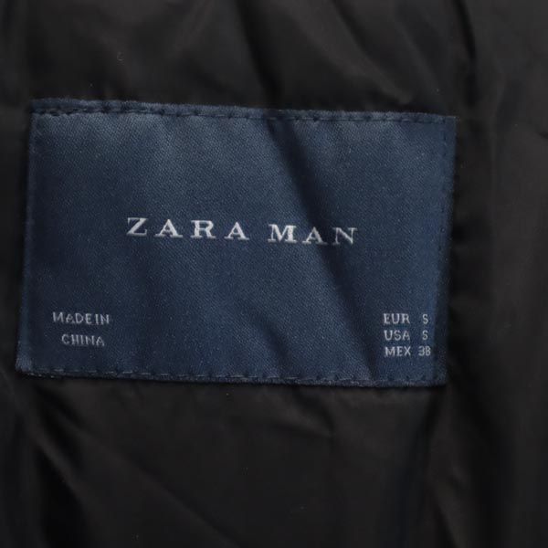ザラマン 中綿ジャケット S 青系 ZARA MAN ファー メンズ