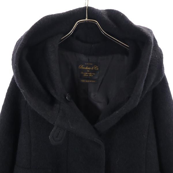 ブロードゥリーアンドコー ナノユニバース ウールコート 38 黒 Broderie & Co レディース
