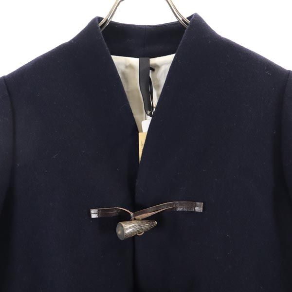 未使用 fairnark フェアナーク 日本製 ウールブレンド 7分袖 ノーカラージャケット 1 ネイビー系 レディース