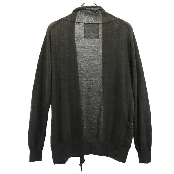 エストネーション リネン ウールブレンド 長袖 カーディガン S ブラウン系 ESTNATION メンズ