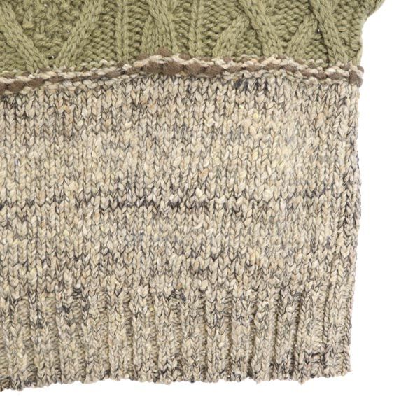 未使用 FUGA FUGA フーガフーガ 日本製 長袖 ウールブレンド セーター F カーキ系 ニット タグ付き レディース