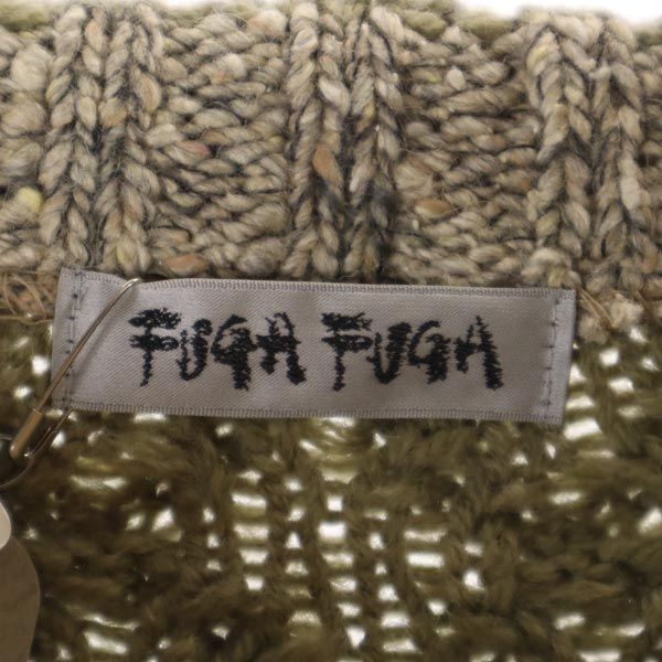 未使用 FUGA FUGA フーガフーガ 日本製 長袖 ウールブレンド セーター F カーキ系 ニット タグ付き レディース