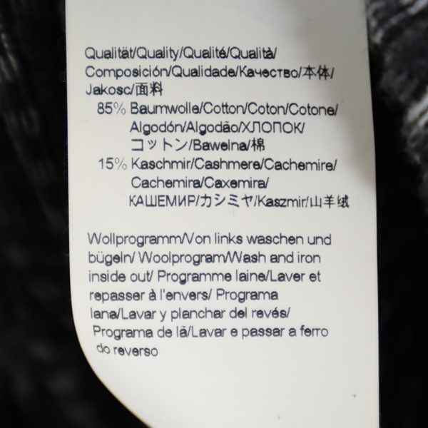 HUGO BOSS ヒューゴボス カシミヤブレンド 長袖 セーター M ブラック×ホワイト ニット メンズ