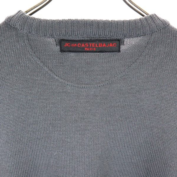 JC de CASTELBAJAC カステルバジャック イタリア製 長袖 クルーネック ニット セーター 52 グレー メンズ