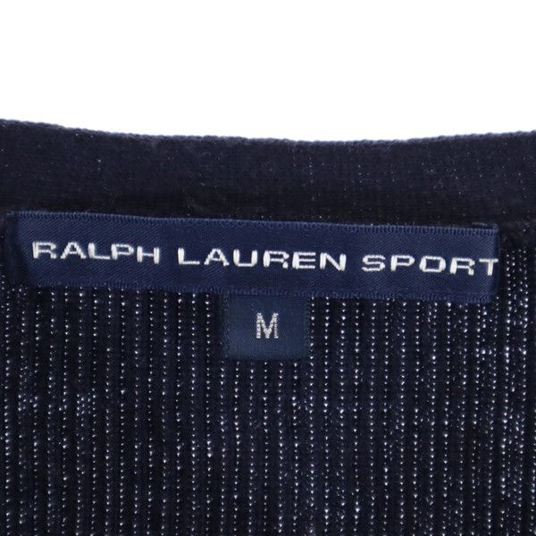 ラルフローレンスポーツ ウール 長袖 Vネック ニット カーディガン M ネイビー RALPH LAUREN SPORT レディース