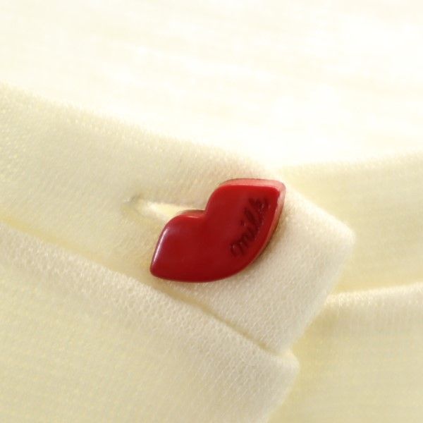 ミルク 日本製 長袖 ショート丈 ニット カーディガン ホワイト MILK レディース