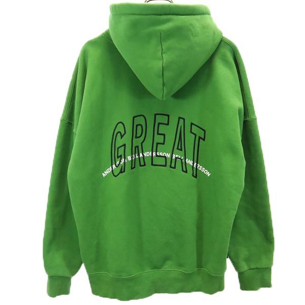 アンダースンベル 長袖 スウェットパーカー M グリーン ANDERSSON BELL 裏起毛 メンズ