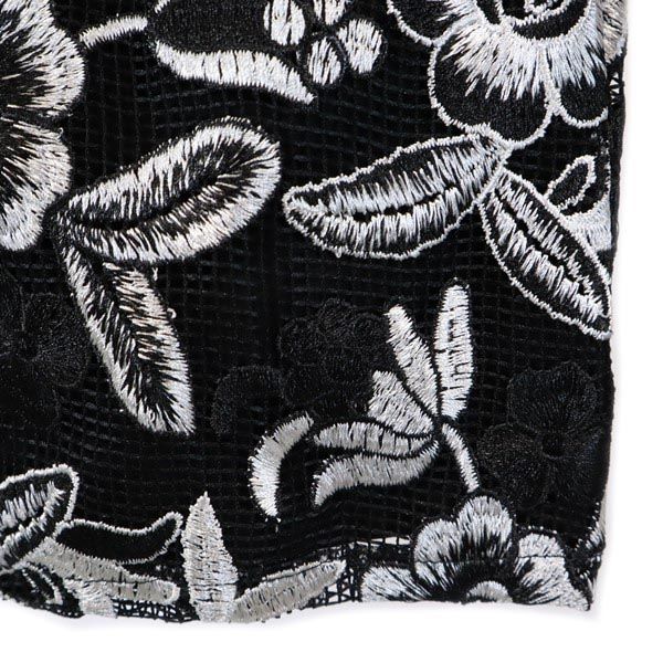 未使用 NARACAMICIE ナラカミーチェ イタリア製 花柄 7分袖 ノーカラージャケット  ブラック系 レディース