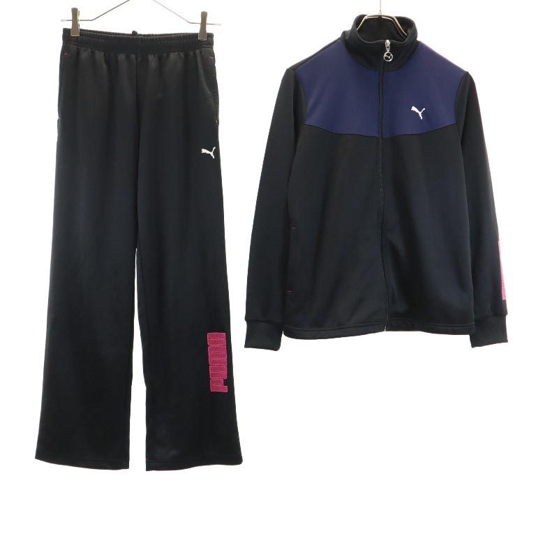 PUMA プーマ ジャージジャケット 上下 セットアップ 上 M / 下 S ブラック系 レディース