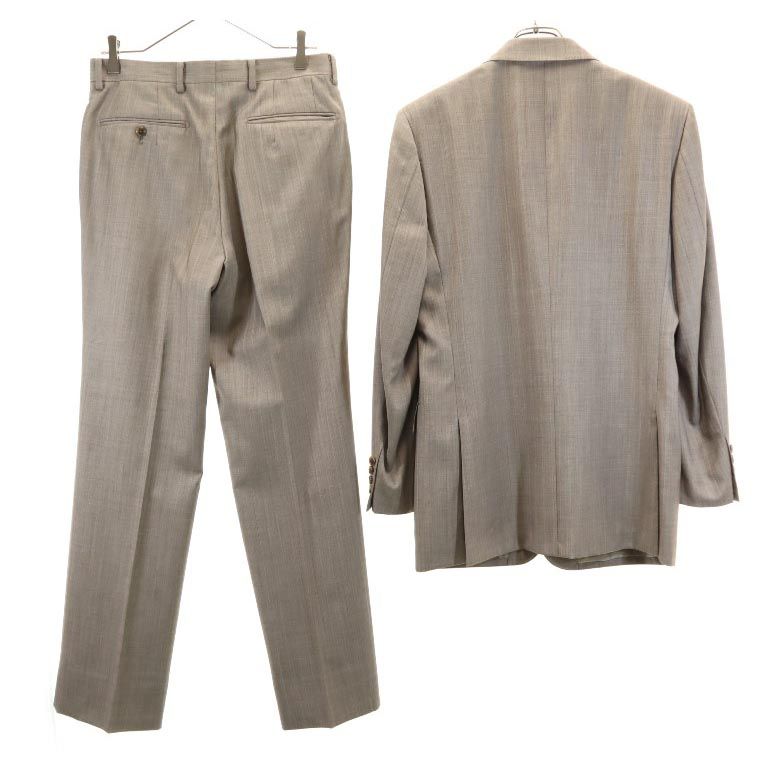 Durban ダーバン 日本製 ウール ストライプ柄 スーツ 上下 セットアップ 上94A6/下92A5 グレー メンズ