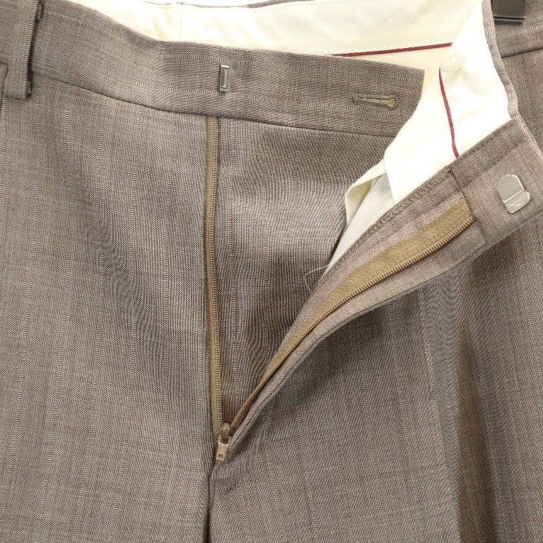 Durban ダーバン 日本製 ウール ストライプ柄 スーツ 上下 セットアップ 上94A6/下92A5 グレー メンズ