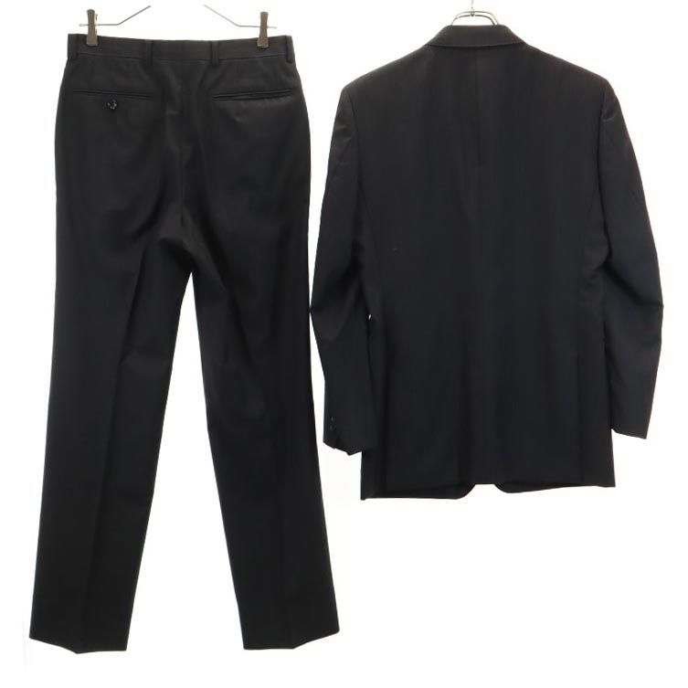 Durban ダーバン 日本製 ウール ストライプ柄 スーツ 上下 セットアップ 上94A6/下92A5 黒 メンズ