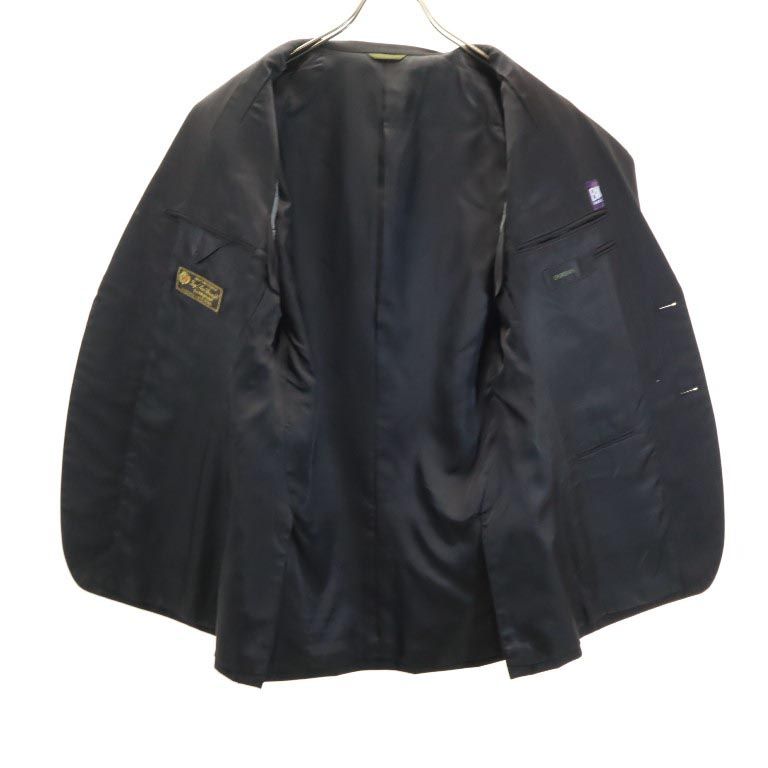 Durban ダーバン 日本製 ウール ストライプ柄 スーツ 上下 セットアップ 上94A6/下92A5 黒 メンズ