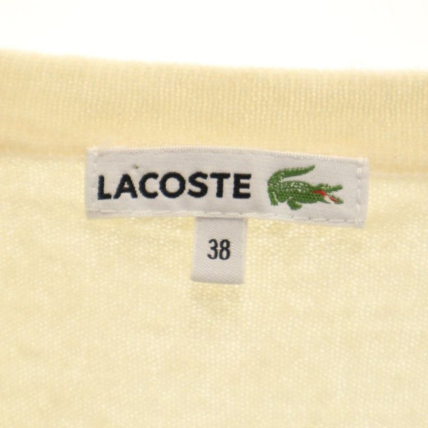 ラコステ 長袖 ウール ニット カーディガン 38 ホワイト LACOSTE レディース