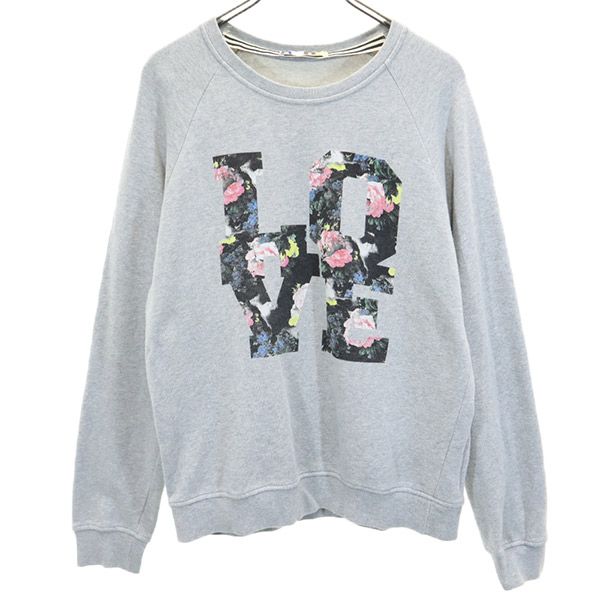 MSGM エムエスジーエム イタリア製 プリント 長袖 トレーナー S グレー スウェット メンズ