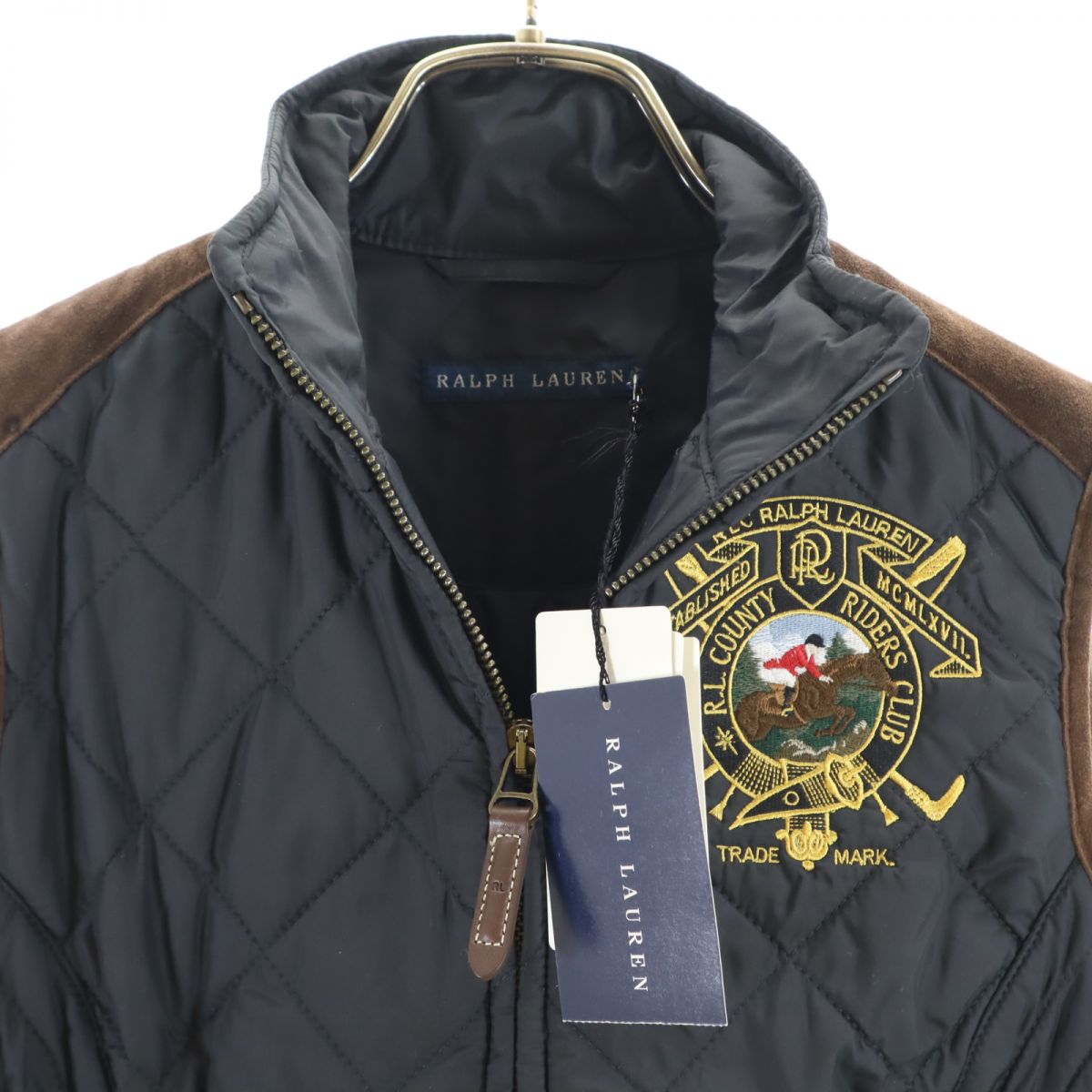 未使用 RALPH LAUREN ラルフローレン キルティング ベスト 7 ブラック レディース