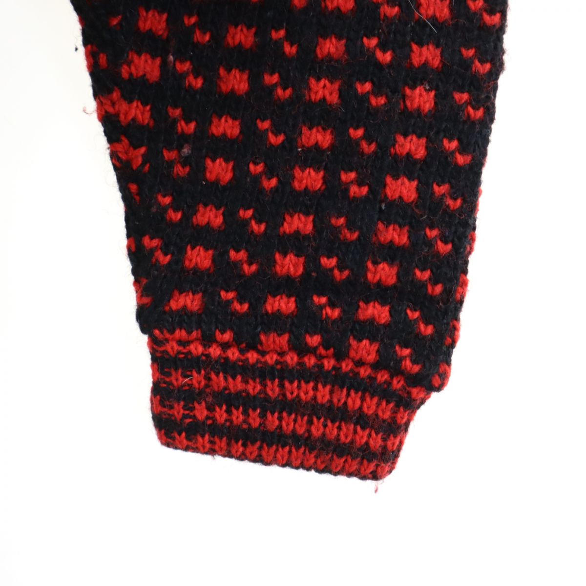 DEVOLD 80s ヴィンテージ 総柄 長袖 セーター 46 ブラック系 ニット レディース