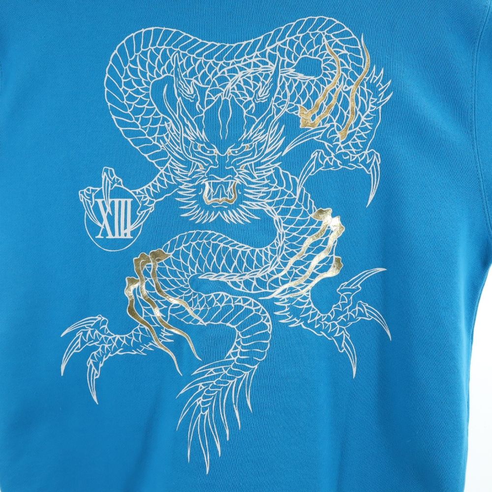 未使用 THIRTEENJAPAN サーティンジャパン 和柄 長袖 スウェット ジップパーカー 42 ブルー系 メンズ