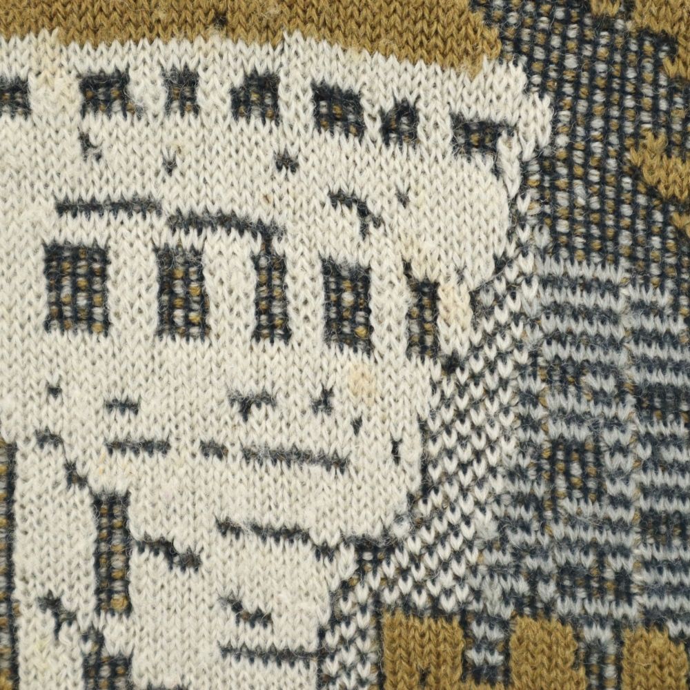 ドゥマンクレール ウールブレンド 総柄 長袖 セーター M グレー系 DEMAIN CLAIR ニット メンズ