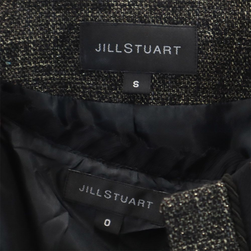 ジルスチュアート 日本製 ウールブレンド ワンピーススーツ 上下 セットアップ S/0 グレー系 JILLSTUART アンサンブル レディース