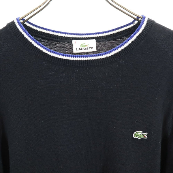 ラコステ 長袖 コットンニット セーター 3 ブラック LACOSTE メンズ