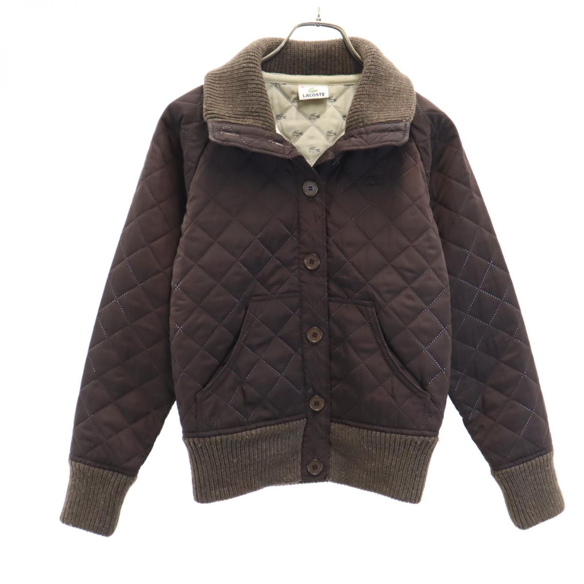 LACOSTE ラコステ 中綿ジャケット 38 ブラウン レディース