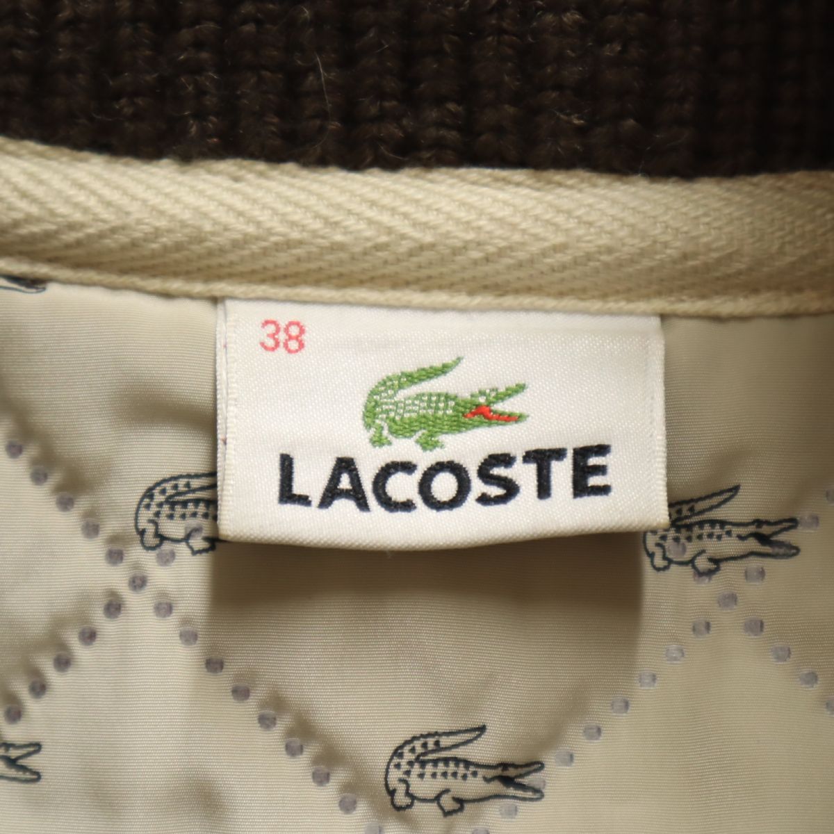 LACOSTE ラコステ 中綿ジャケット 38 ブラウン レディース
