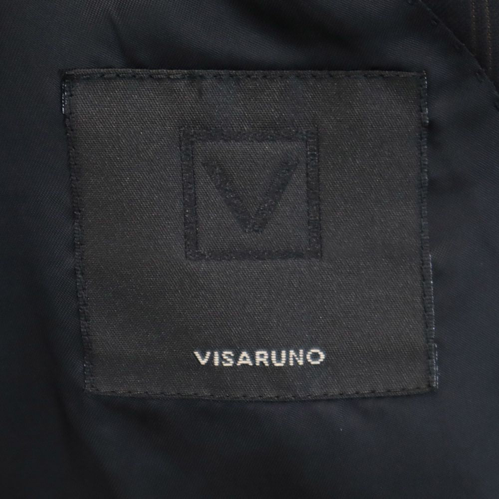 VISARUNO ビサルノ ウール ストライプ柄 スーツ 上下 セットアップ 4-M 黒系 メンズ