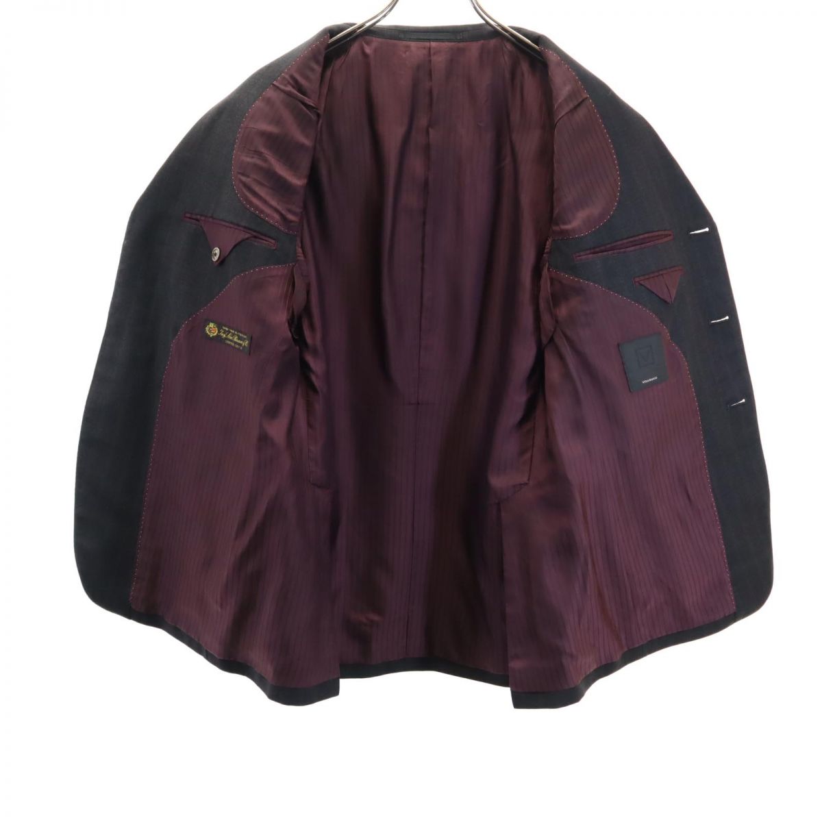 VISARUNO ビサルノ 日本製 ウール ストライプ柄 スーツ 上下 セットアップ 上4M/下82 グレー メンズ