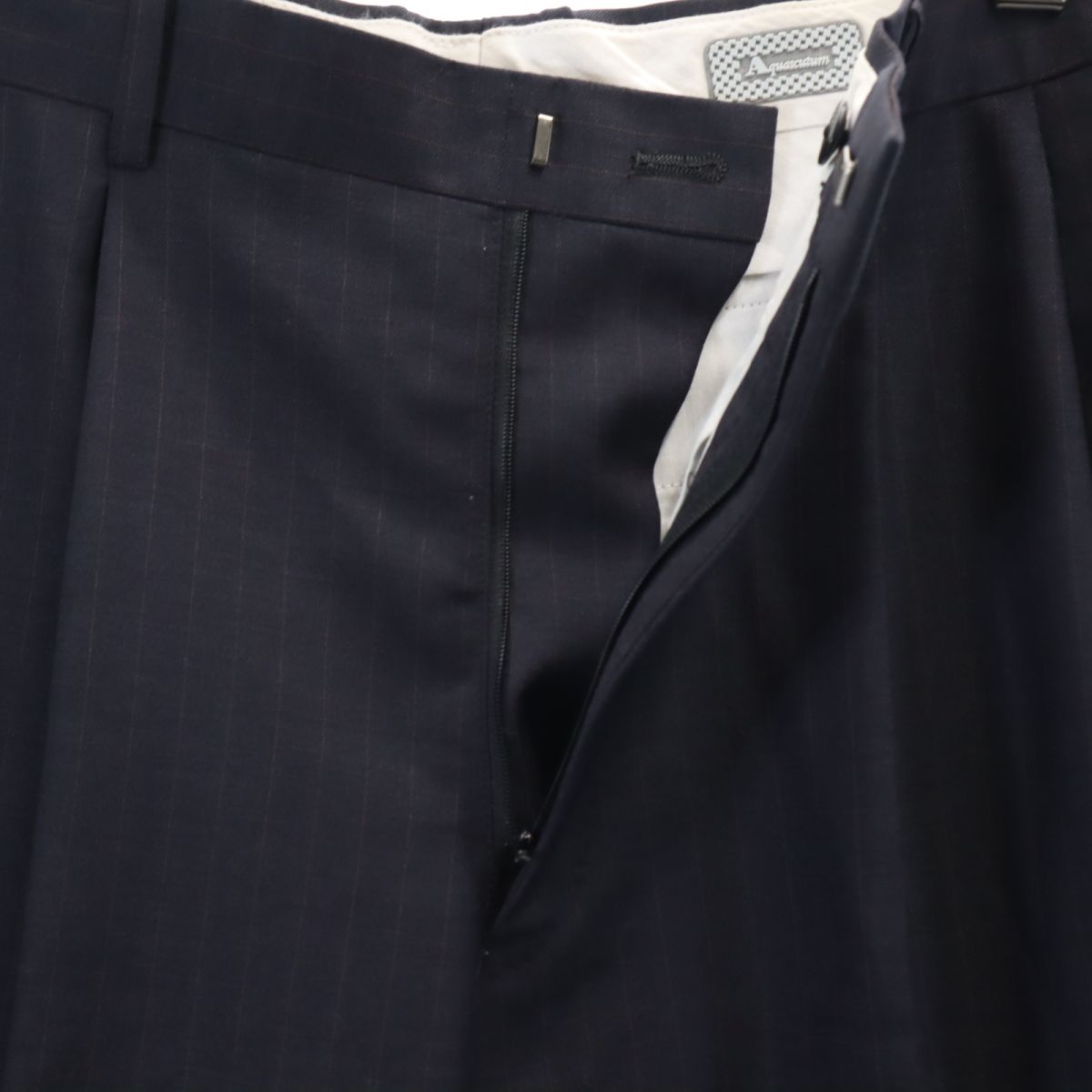 Aquascutum アクアスキュータム 日本製 モヘアブレンド スーツ 上下 セットアップ 90A4 ネイビー メンズ